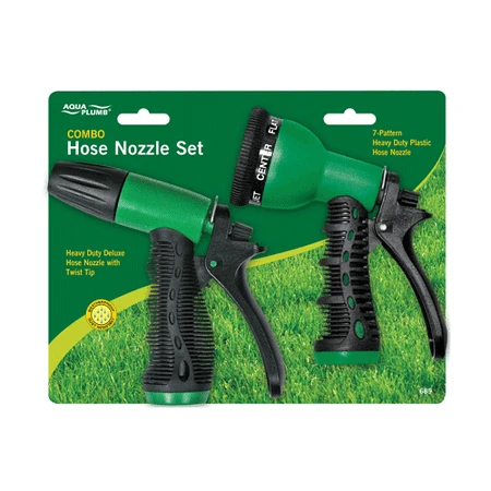 2-piece Hose Nozzle Combo Set With 7-mode Sprayer And Comfort Grip