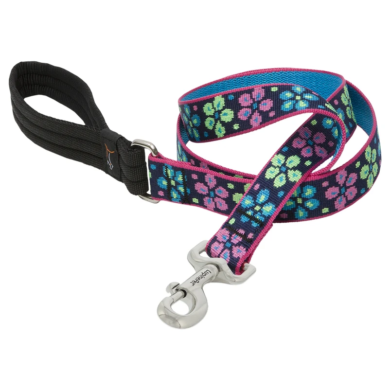 1-inch Flower Power Nylon Dog Leash, 4-feet Long, Model 45658