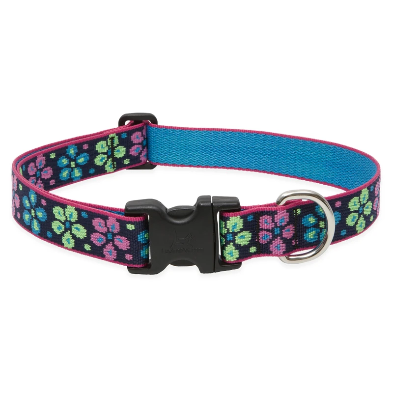 Pet Original Designs Multicolor Flower Power Adjustable Nylon Dog Collar 16-28 Inches