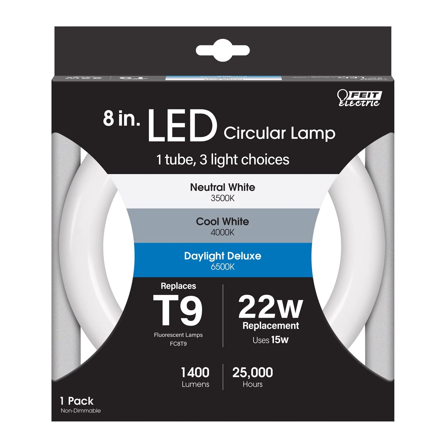 T9 Bi-pin Color Changing Led Tube Light 22w Equivalent 1 Pk 8 In.