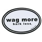 Wag More Bark Less Auto Magnet - Black And White Design