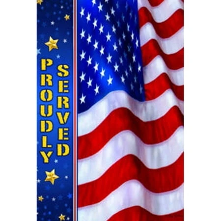 Troops Memorial Garden Flag - Proudly Served 12 Inch X 18 Inch