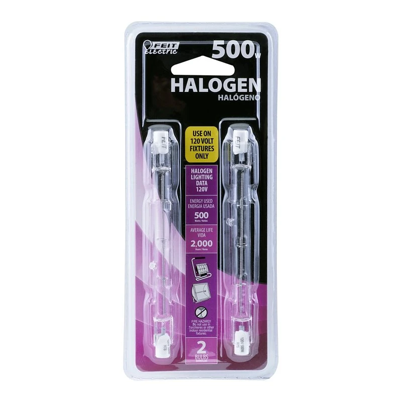 500w T3 Halogen Replacement Bulb 8500 Lm Bright White 2 Pk