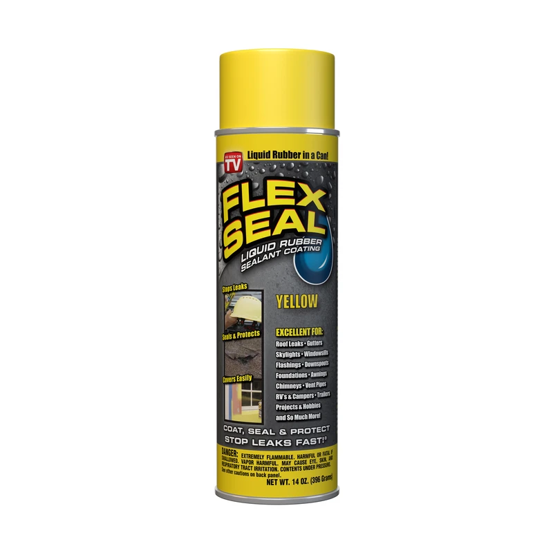 Flex Seal Yellow Rubber Spray Sealant 14 Oz - Versatile Indoor & Outdoor Use