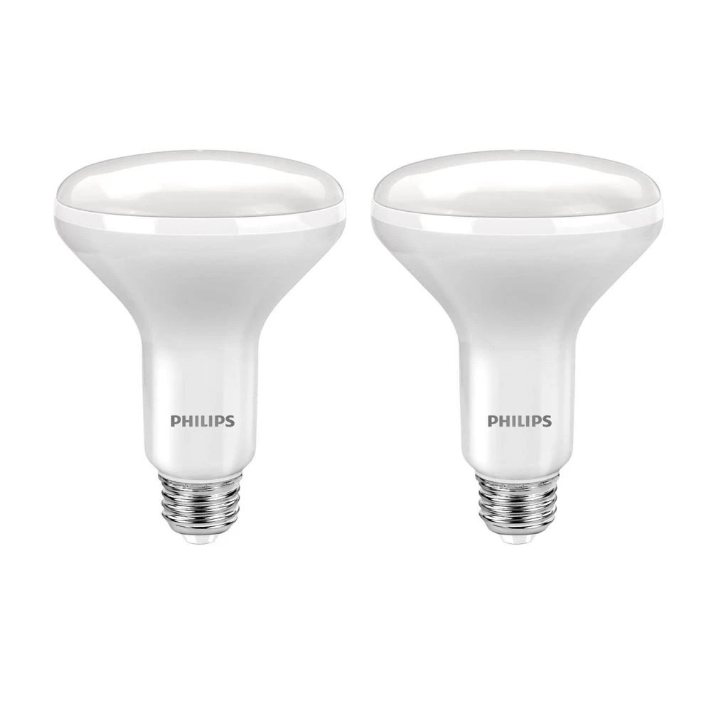 Philips 65W Equivalent Soft White BR30 Medium Dimmable LED Floodlight Light Bulb (2-Pack)