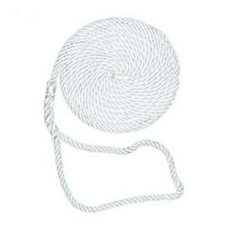 25800 3 Strand Twisted Nylon Dock Line - White 3/8 In. X 15'