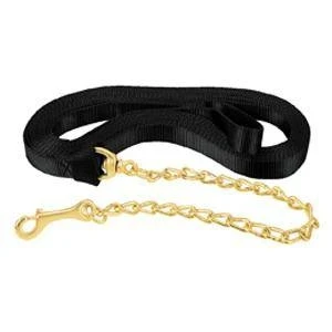 Flat 24 Nylon Lunge Line With Chain - 1" X 24' - Black