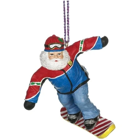 148671 Snowboard Santa Ornament For Holiday Decor