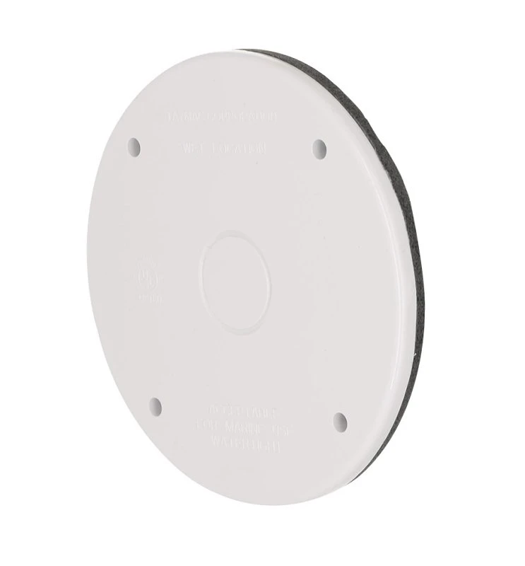 Taymac 1-gang Round Plastic Weatherproof Electrical Box Cover, Model Pbc300wh
