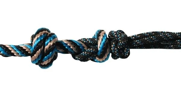 Black Turquoise Western Horse Nylon Halter With 10 Feet Lead Rope