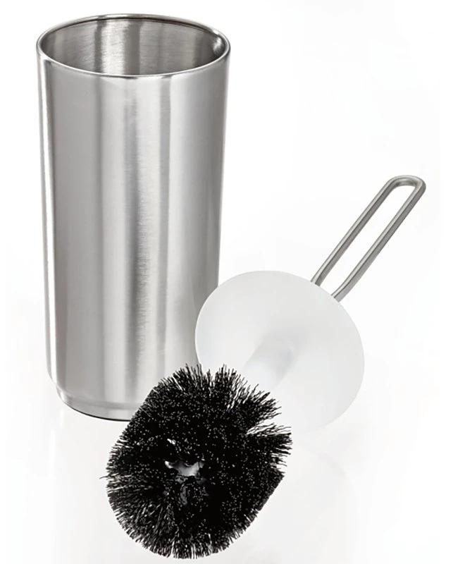 Steel Handle Bowl And Brush Holder Set, 16 In Height, Silver