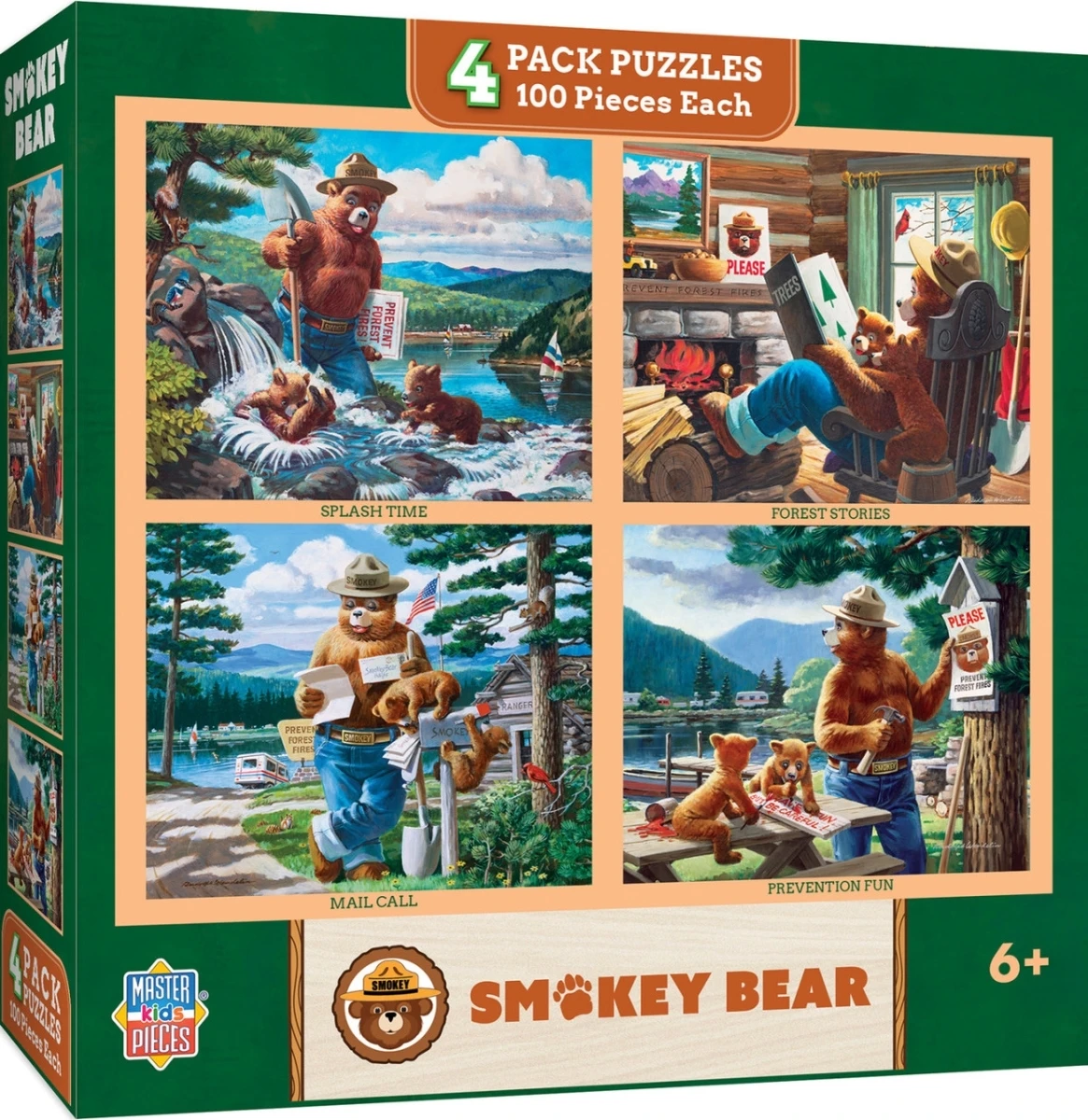 Smokey Bear - 4 Pack - 100 Piece Kids Jigsaw Puzzle