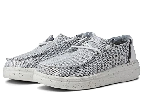 Womens Hey Dude Wendy Rise Platform Slip On Casual Shoe - Stone White, Size 9