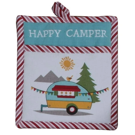 Camping Life Happy Camper Printed Kitchen Pocket Mitt - Model R4182