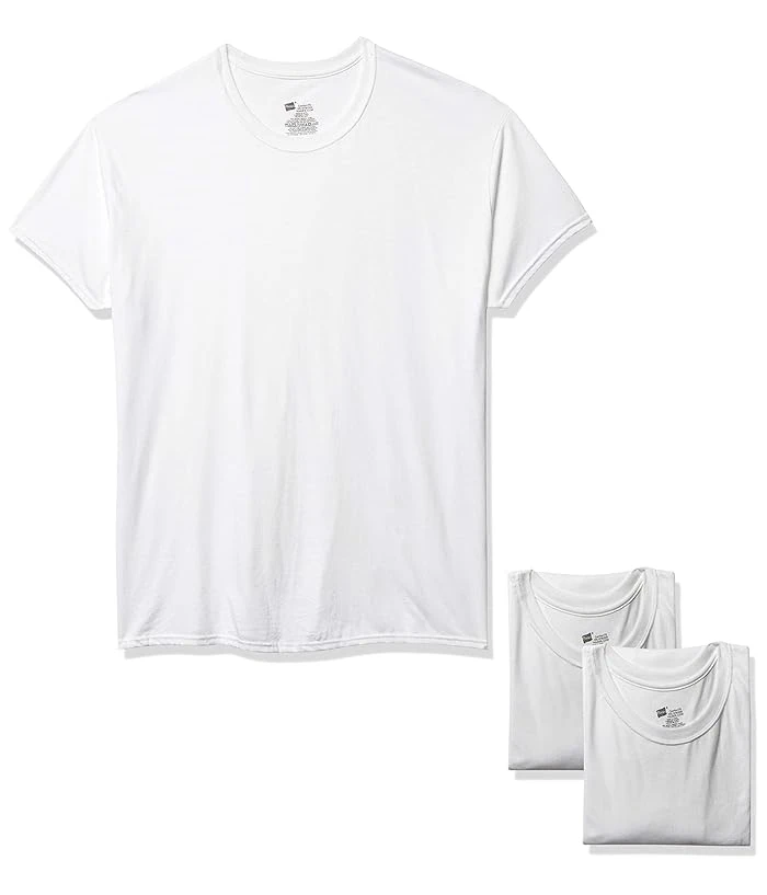Men's Comfort Flex Fit White Crew, 3 Pack