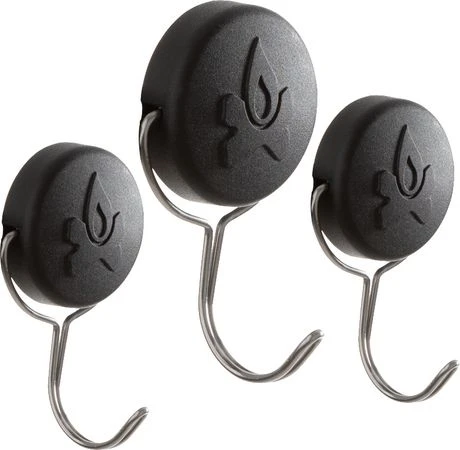Magnetic Tool Holders - 3 Pack - Silver - Mag3 Hooks For Cooking Tools