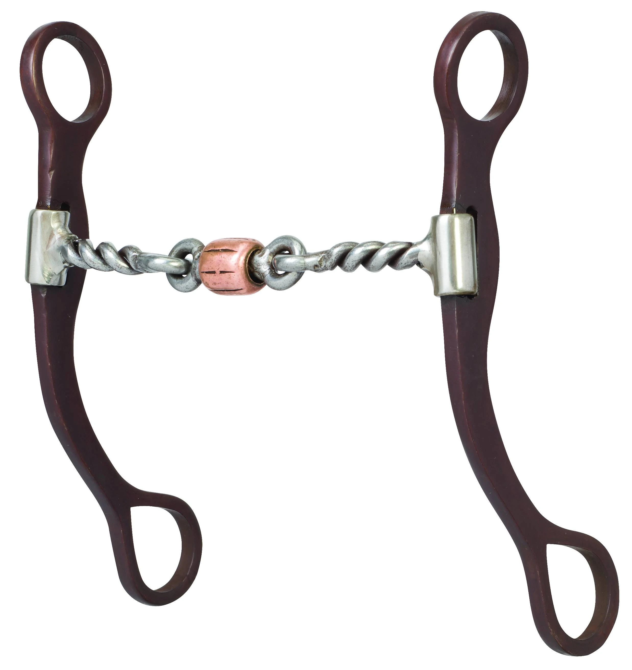 Leather Professional Shank Bit With 5" Sweet Iron 3-piece Twisted Wire Mouth