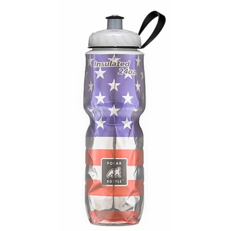24 Oz Double Wall Insulation Bpa Free Water Bottle Blue/red/silver