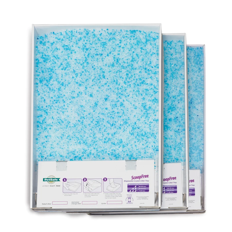 Scoopfree Disposable Crystal Litter Tray 3 Pk, 14.6 In W, Blue, Pac00-14231