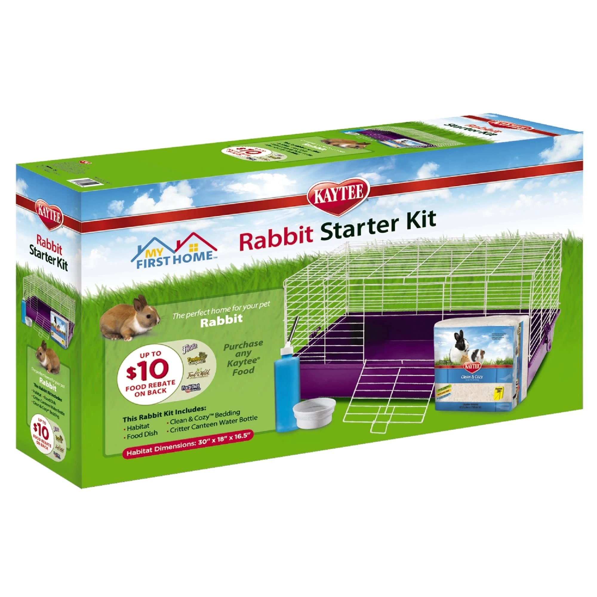My First Home Rabbit Starter Kit, 30" L X 18" W X 16.5" H, Purple