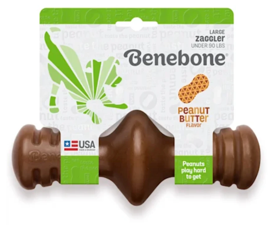 Large Zaggler Dog Chew Toy With Real Peanut Butter Flavor