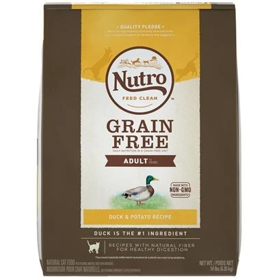 Grain Free Adult Duck And Potato Recipe Dry Cat Food 14-pound Bag