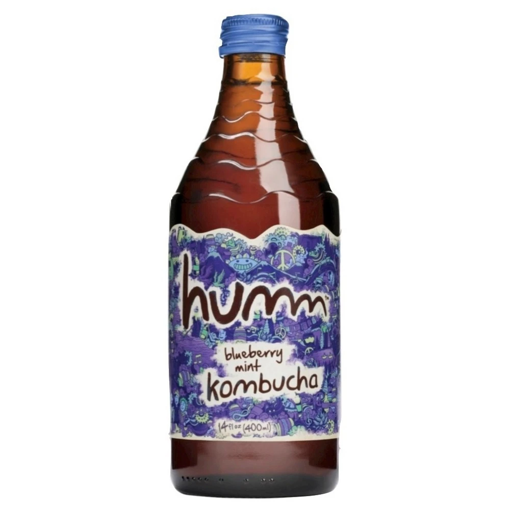 Kombucha Blueberry Mint Beverage - 14 Fluid Ounces