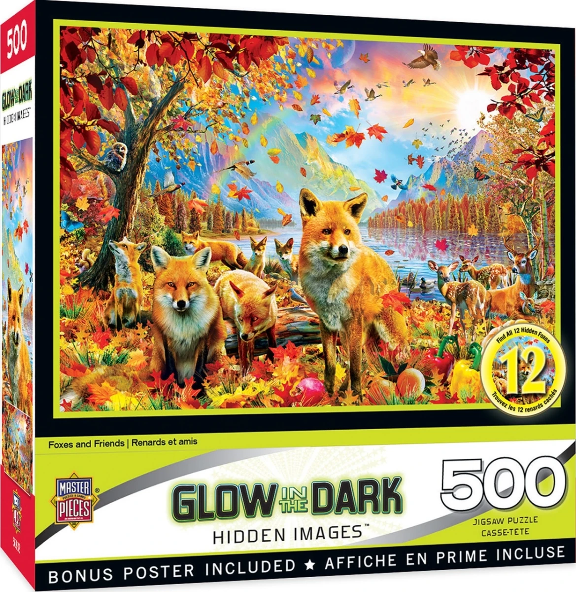 Foxes And Friends 500 Piece Glow In The Dark Puzzle
