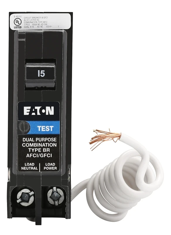 15 Amp Single Pole Dual Function Circuit Breaker Brn115df