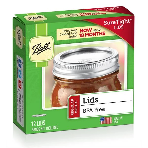 Ball 12pk Regular Mouth Lids With Out Bands
