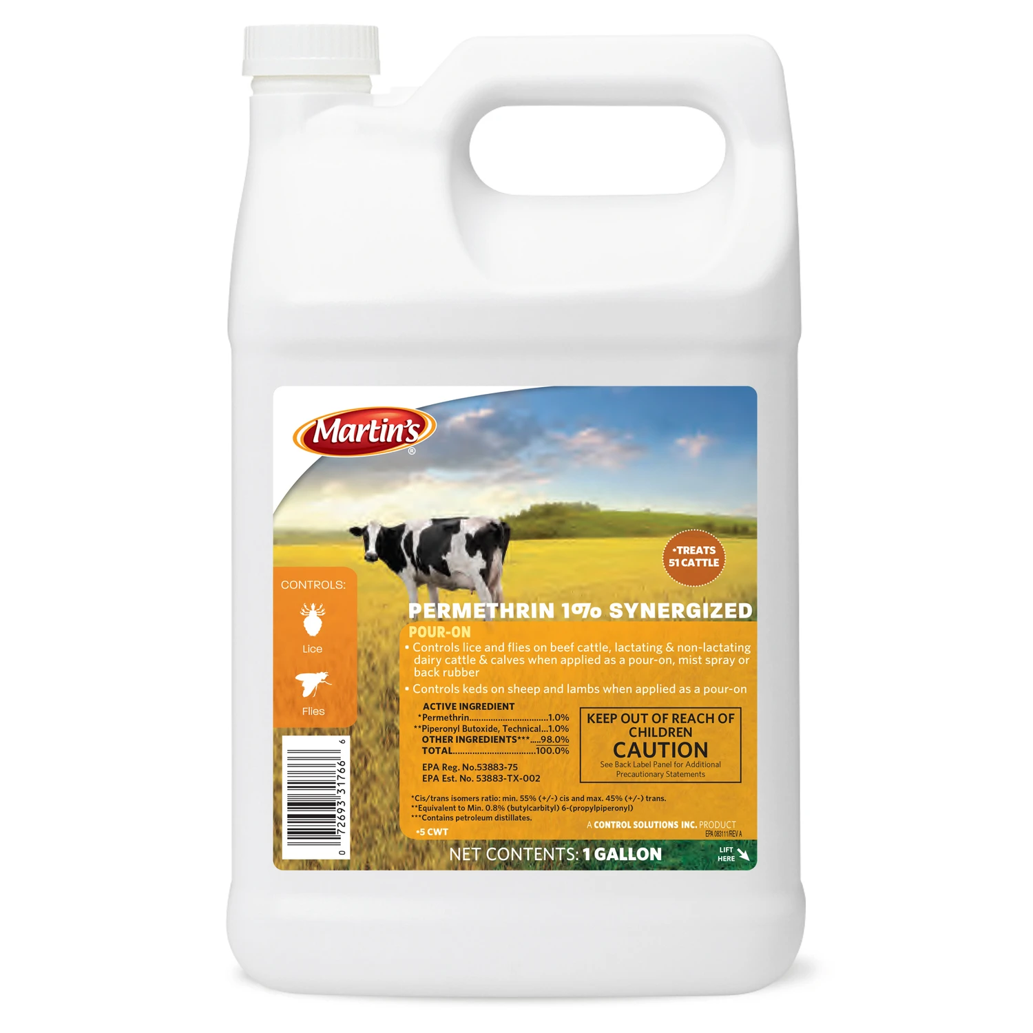 Permethrin 1% Synergized Pour-on Insect Killer Liquid 1 Gallon