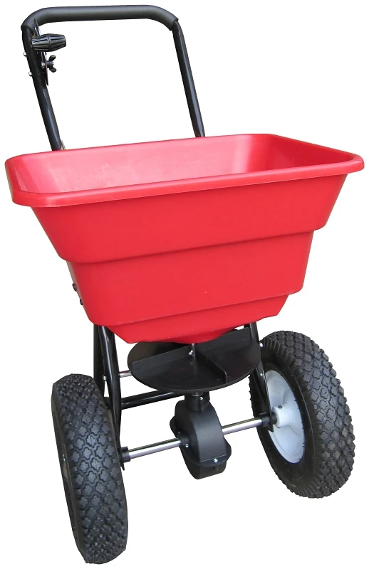 Ytl-016-360 Push Broadcast Spreader, 80 Lb Capacity, 12 Ft Wide Spread, Steel Frame