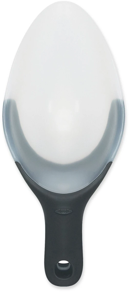 1067686 1 Cup Plastic Scoop, 11 In Long, Black/clear