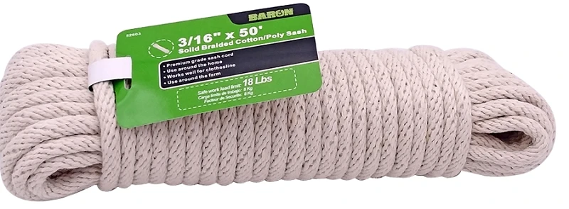 3/16 Inch X 50 Feet White Poly Clothesline
