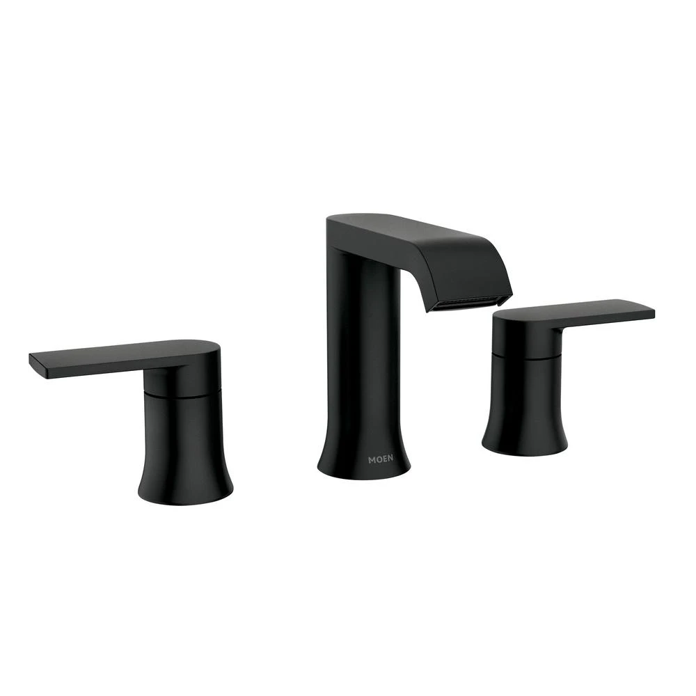 Genta Matte Black Bathroom Faucet 8-16 In. Widespread 2-handle
