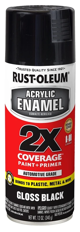 Gloss Black Acrylic Enamel Spray, 12 Oz, Model 271903, Pack Of 12