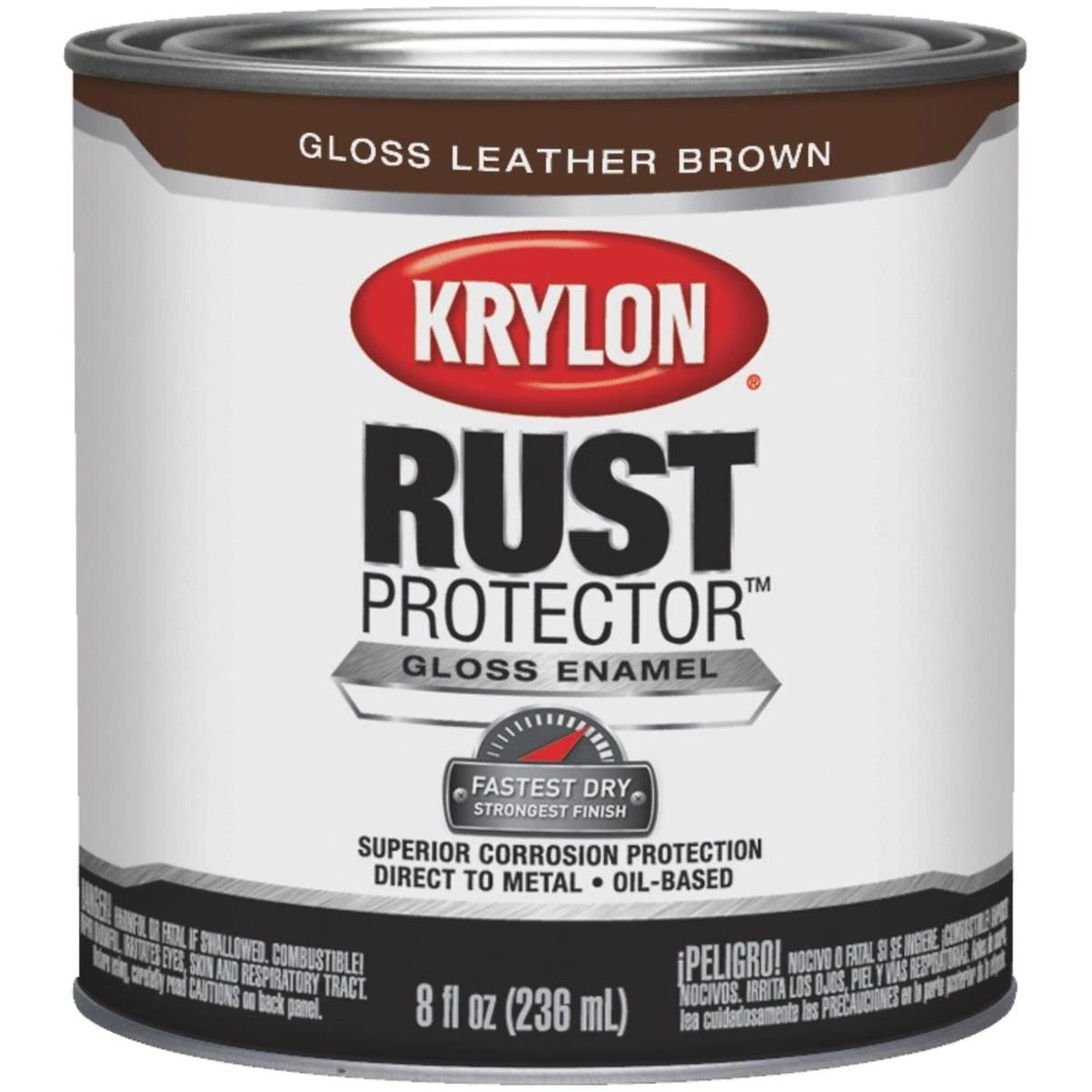 Rust Protector Brush On Enamel 8-ounce Gloss Leather Brown