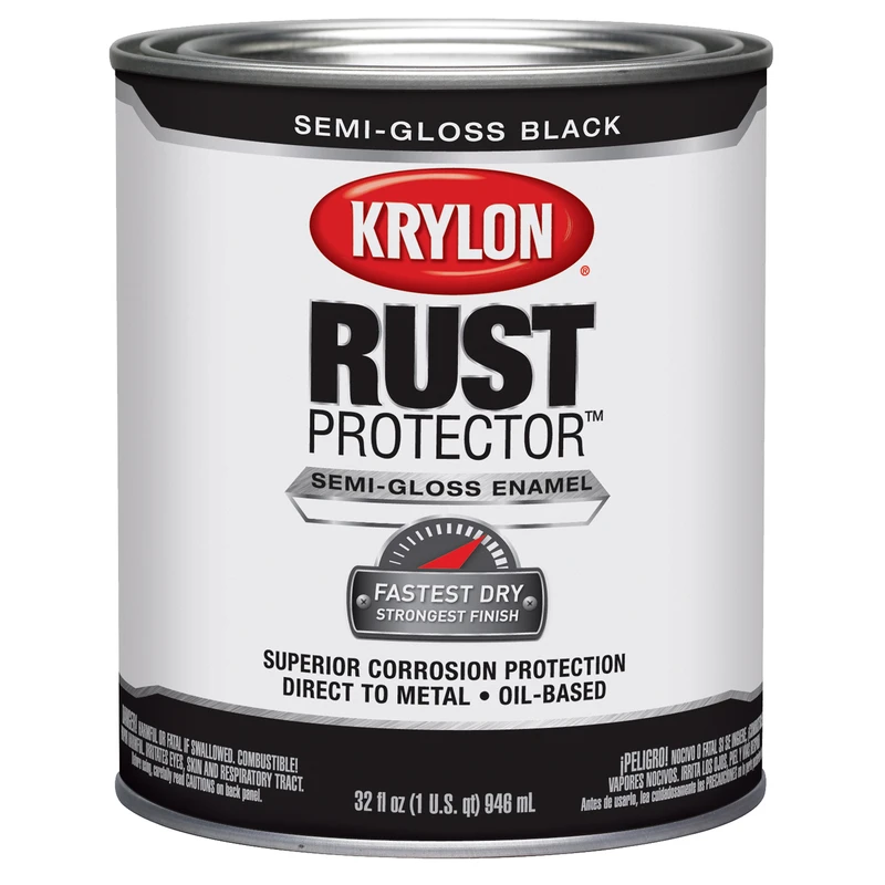 Rust Protector Indoor And Outdoor Semi-gloss Black Oil-based Enamel 32 Oz.