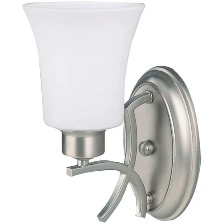 1 Bulb Brushed Nickel Wall Light Fixture Model Riwf250a01bn