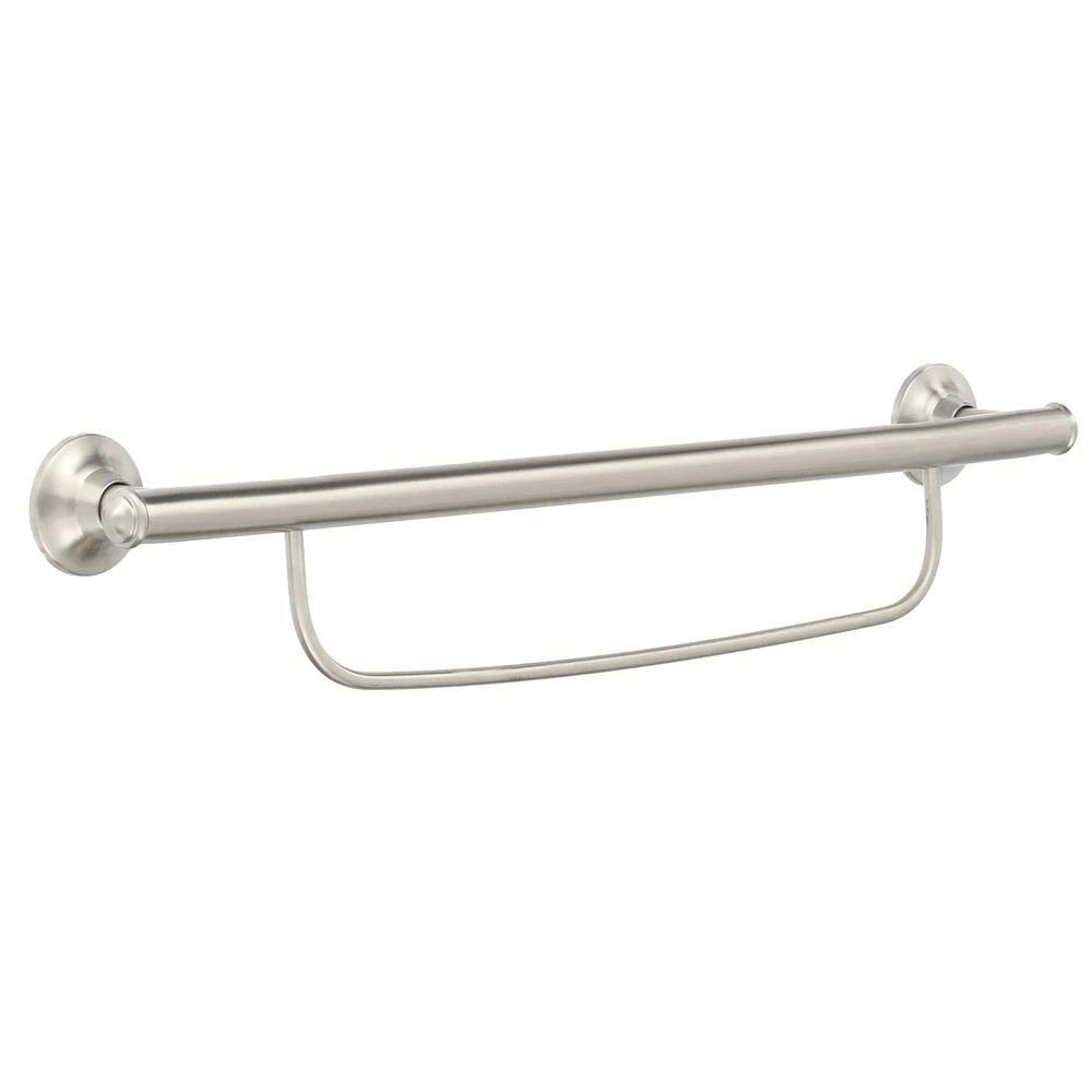 Designer 24 In. Grab Bar With Integrated Towel Bar In Brushed Nickel - Model Lr2350dbn