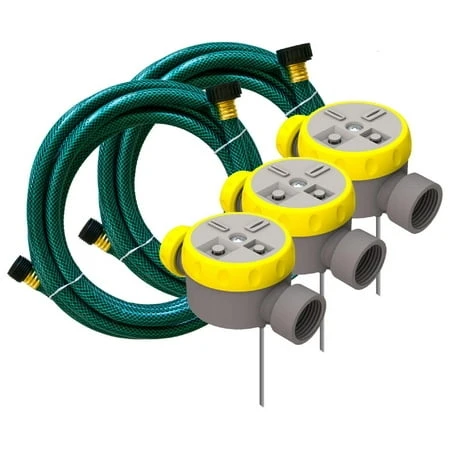 Rainscapes Portable 3 Head Sprinkler System With 4 Adjustable Settings