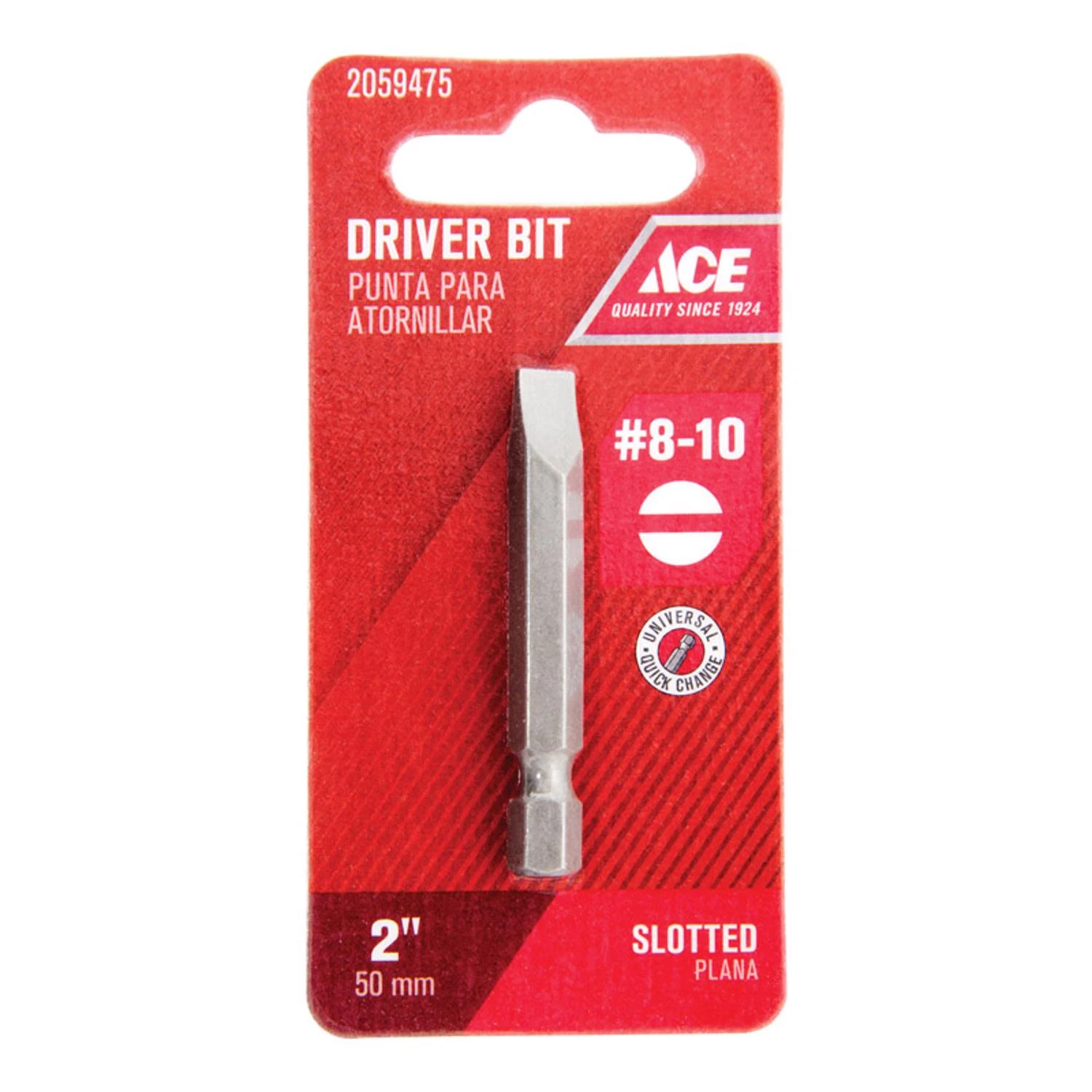 Slotted #8-10 X 2 In. L Driver Bit S2 Tool Steel 1 Pc Quick-change Hex Shank