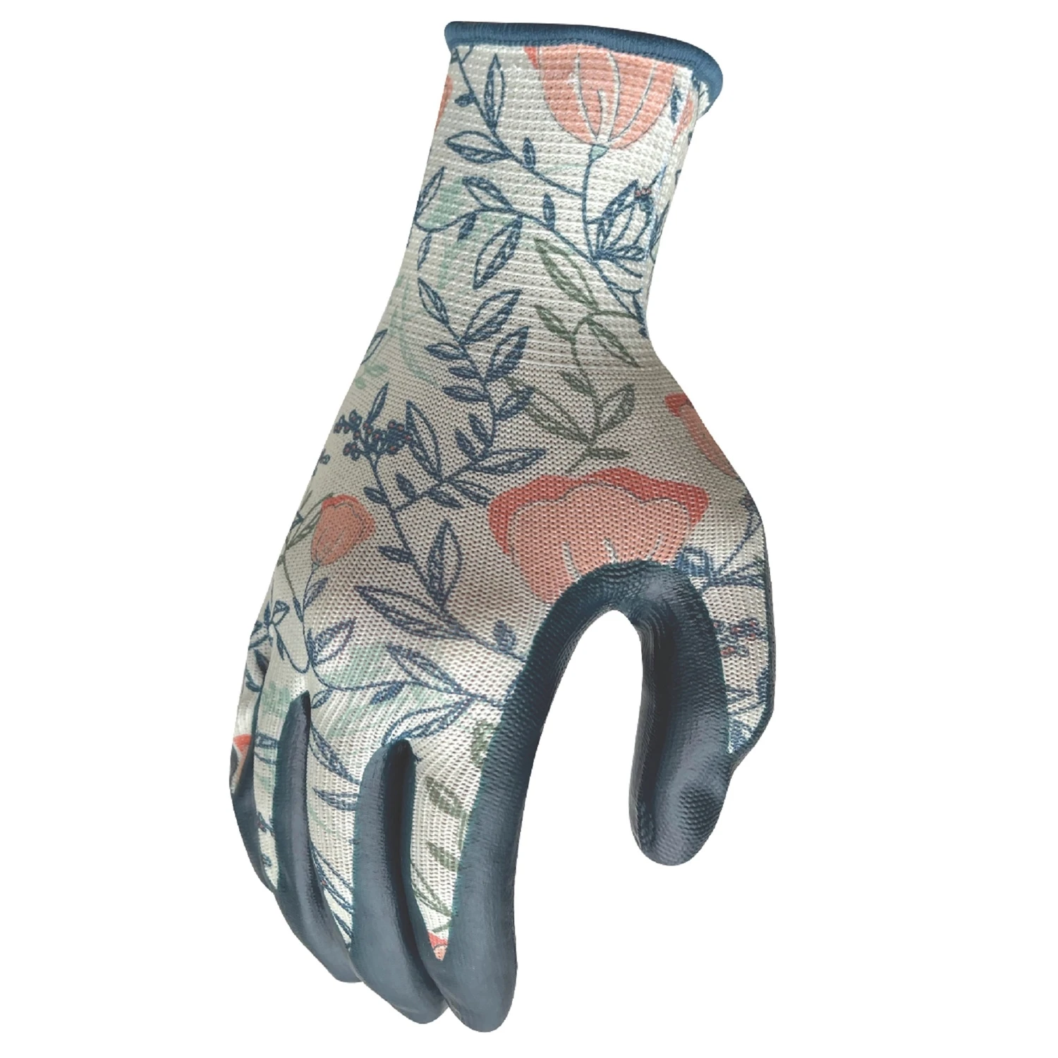 7011277 Nitrile Gardening Gloves, Multi Color - Large - Pack of 2