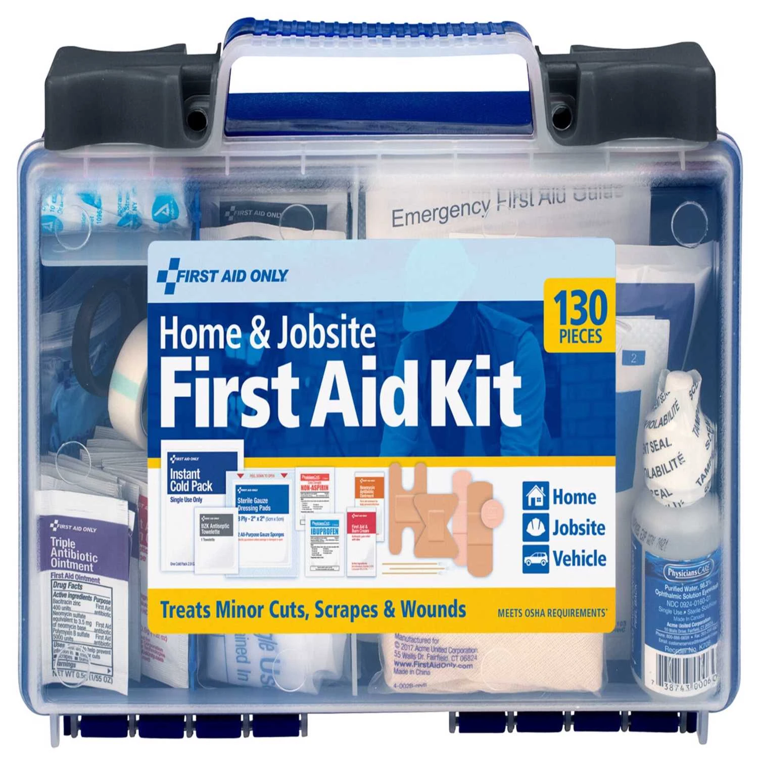 25 Person Multicolored First Aid Kit 130 Pc Model 91299