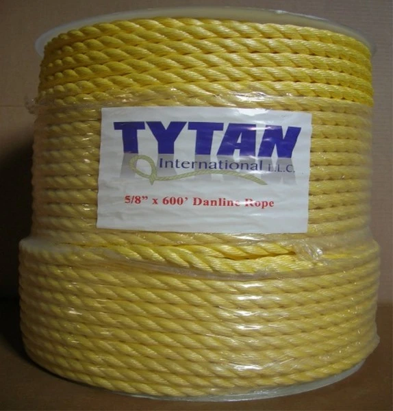 0.5" X 600' Yellow Polypropylene Rope - Durable 3 Strand Twisted Design