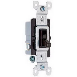663-g 3-way Grounding Toggle Switch, 15 Amp, 120 Volt, Brown