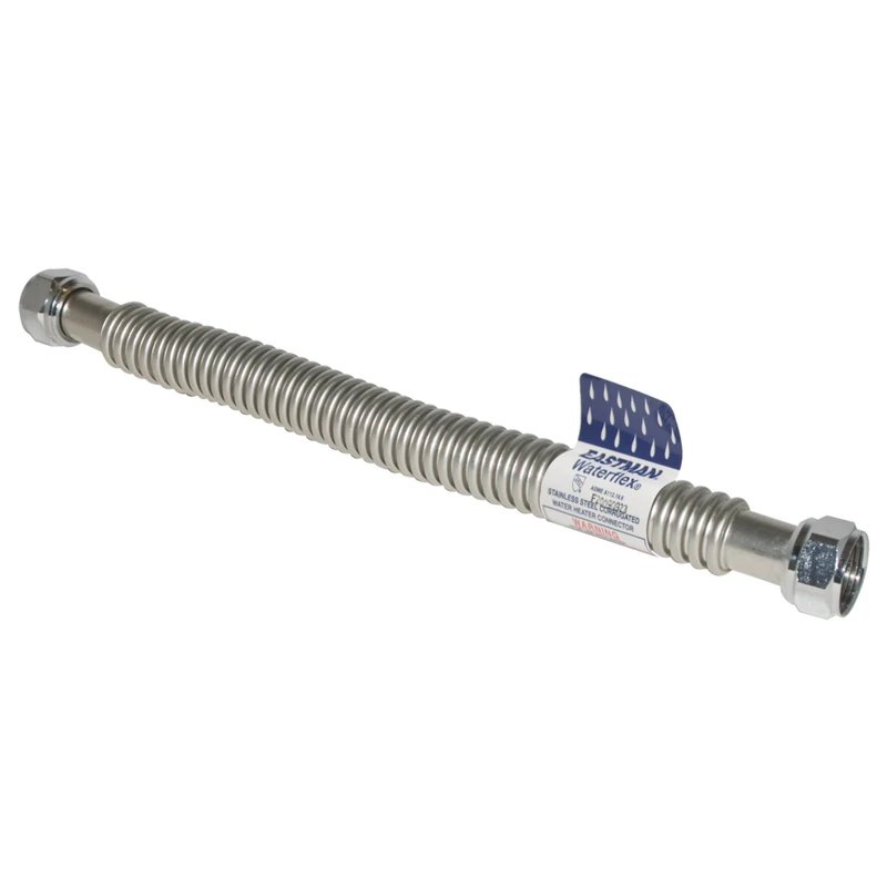 18 In. Stainless Steel Water Heater Supply Line With 3/4 In. Fip Connections