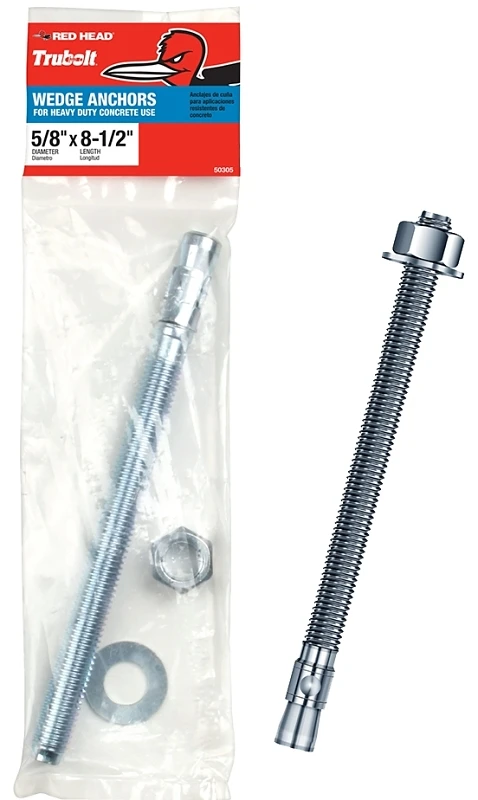 5/8 In. X 8-1/2 In. Steel Hex Nut Head Concrete Wedge Anchor