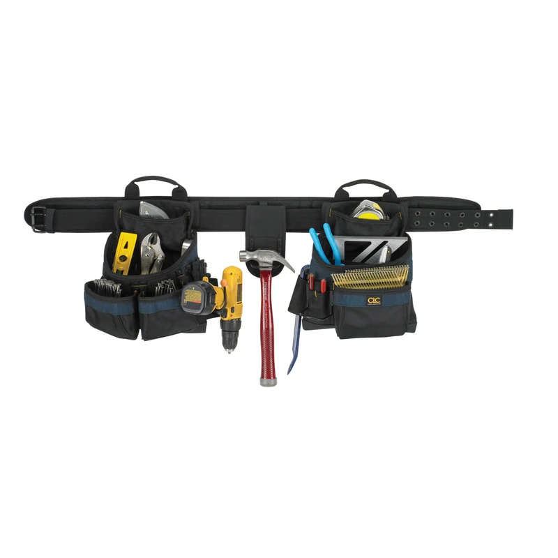 Clc 17 Pocket Polyester Fabric Tool Belt 25.25 In. L X 14.75 In. H Black 29 In. To 46 In.