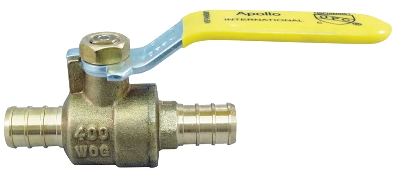 1/2 Inch Brass Pex Barb Ball Valve With Crimp Connection - Model Apxv1212